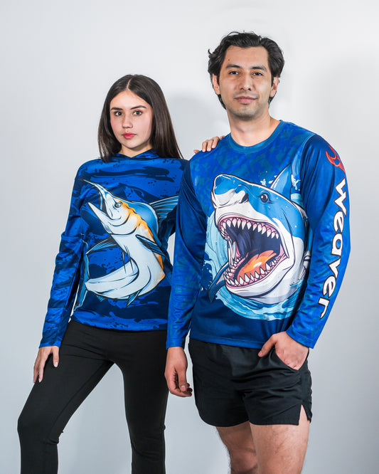 Blue Marlin Hooded Performance Shirt